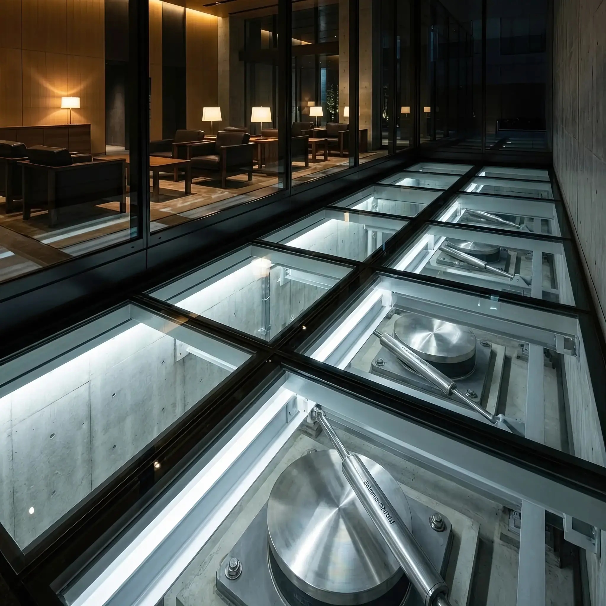 Архитектура и дизайн: В техническом этаже под вестибюль расположены массивные высокотехнологичные опоры, которые мгновенно компенсируют любые вибрации и смещения почвы