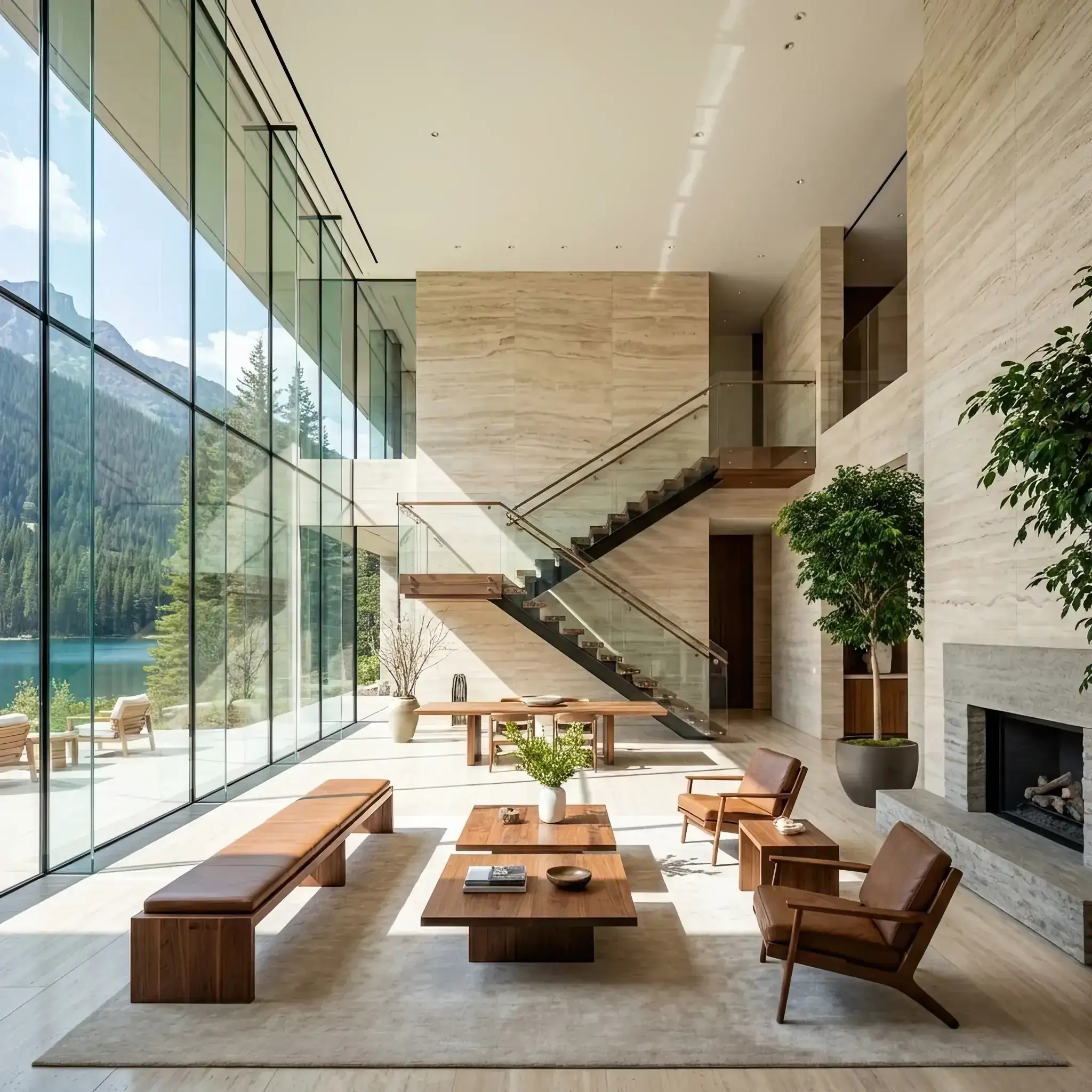 Архитектура и дизайн: Невидимое облако ионов серебра, испускаемое потолочными диффузорами, очищающее пространство вестибюль