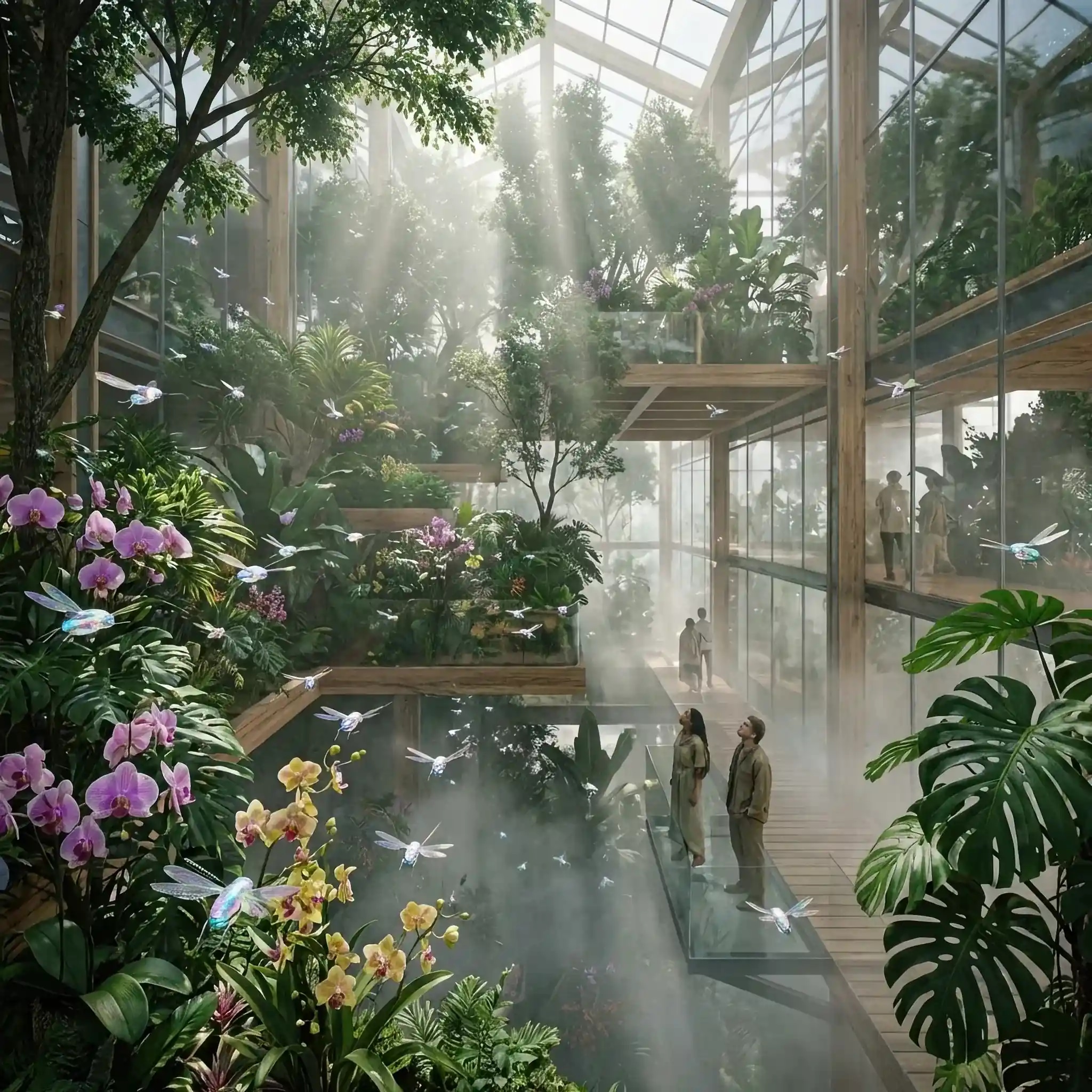 Архитектура и дизайн: Флот Eco-Sustain осуществляет биологическую фильтрацию и регенерацию атмосферы вестибюль, трансформируя CO2 в чистый кислород