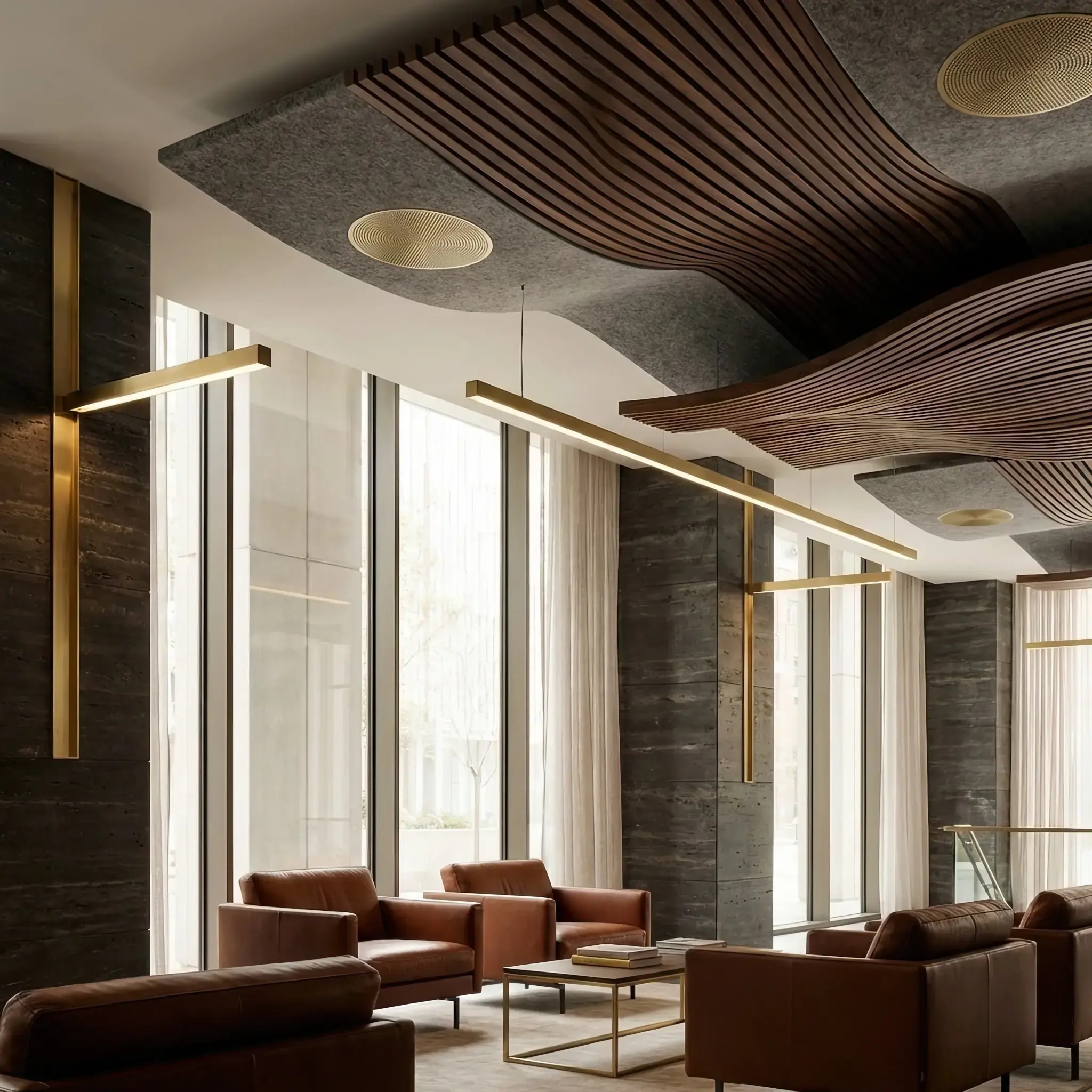 Архитектура и дизайн: В оживленном вестибюль гость слышит музыку или уведомления своего интеллектуальные алгоритмы-ассистента так, будто он в наушниках, хотя его уши совершенно свободны