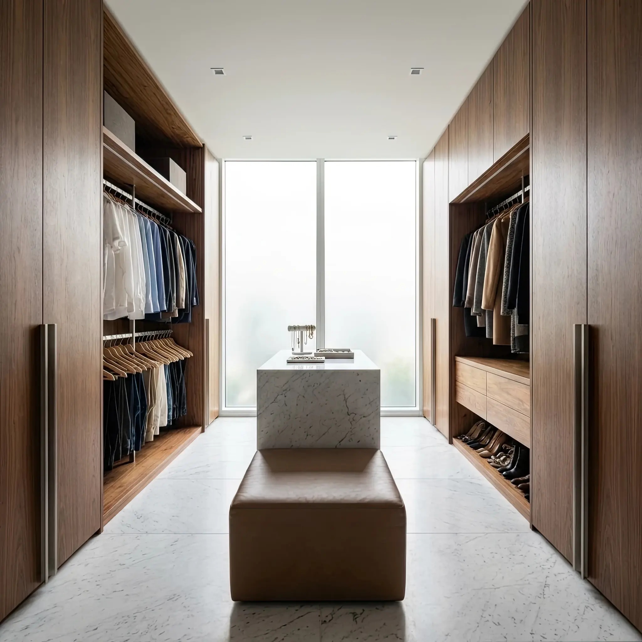 Архитектура и дизайн: Пальто и плащи парят в прозрачной шахте гардероба, перемещаясь без использования вешалок и конвейеров