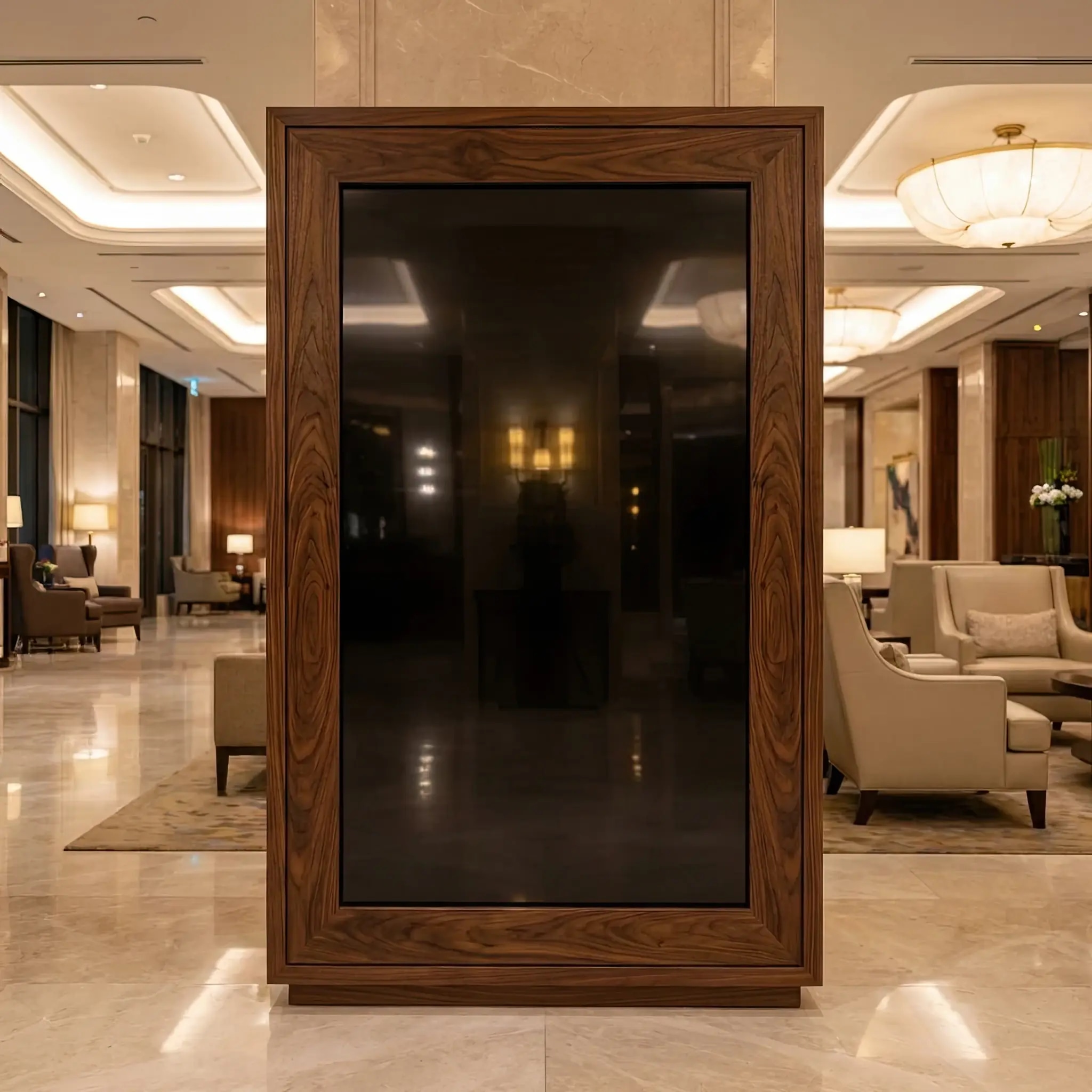 Архитектура и дизайн: Экран цифровой навигации в вестибюль сияет чистотой: микро-царапины исчезают на глазах благодаря нано-капсулам