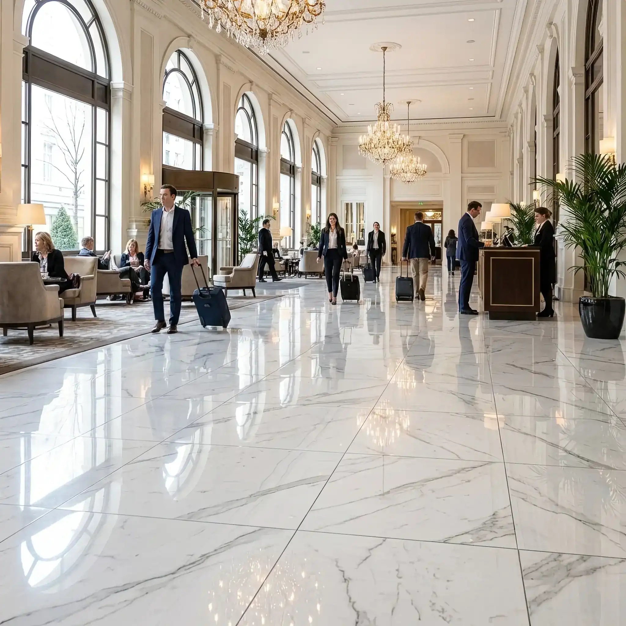 Архитектура и дизайн: Макросъемка капли воды на поверхности мрамора, защищенной нанокерамическим покрытием