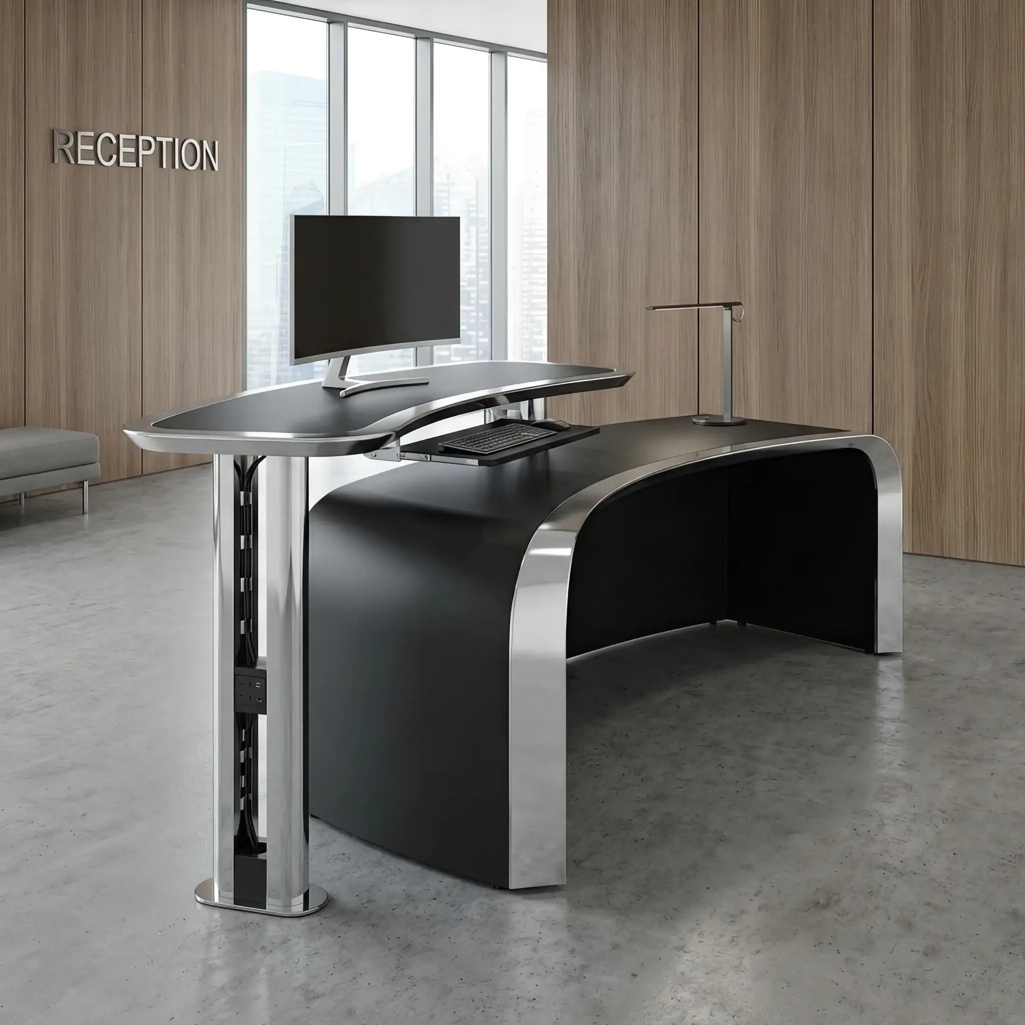 Архитектура и дизайн: Схема эргономических зон стойки приемная с указанием оптимальных высот для администратора и гостя