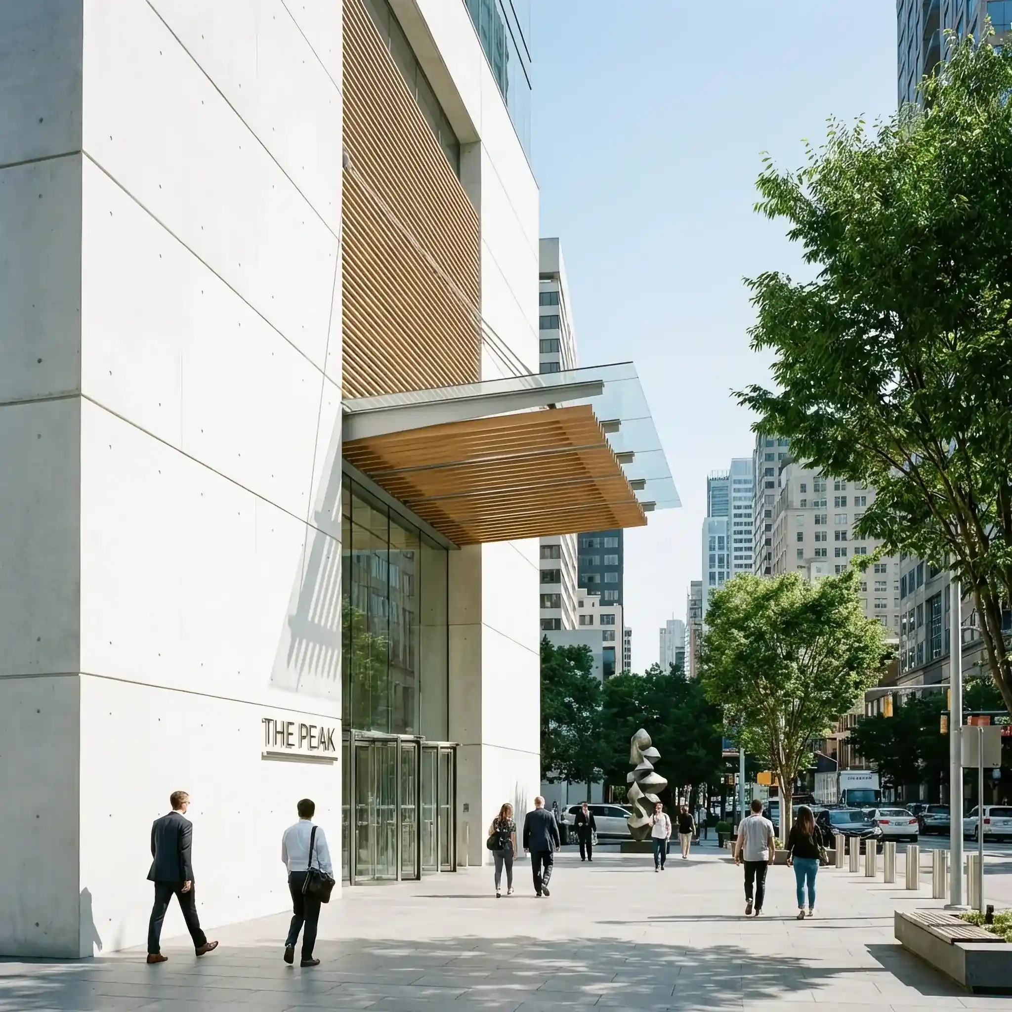 Архитектура и дизайн: Солнечные лучи падают на фасад вестибюль, активируя химическую реакцию, которая расщепляет смог и органическую грязь, сохраняя поверхности идеально белыми