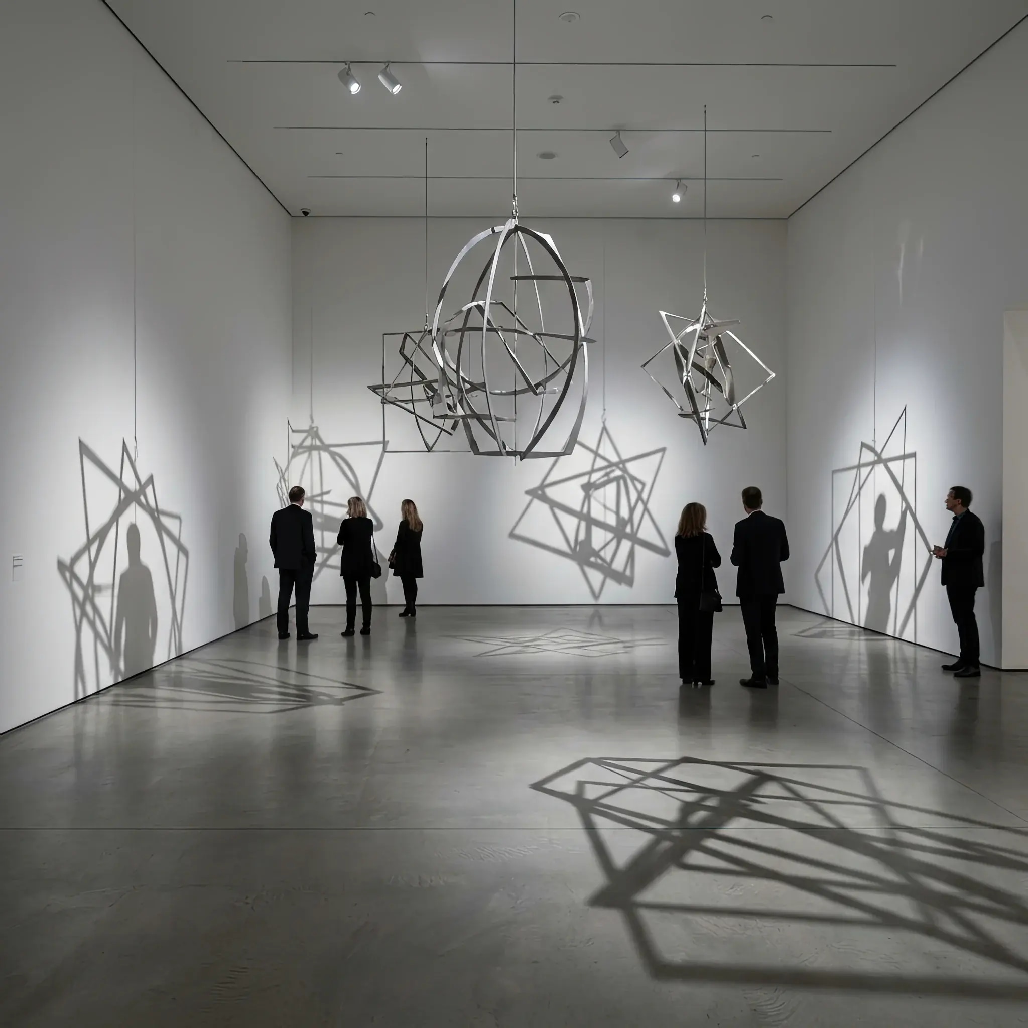 Архитектура и дизайн: Интригующий интерьер вестибюль, где сложные узоры из теней на стенах создают основной оформление эффект