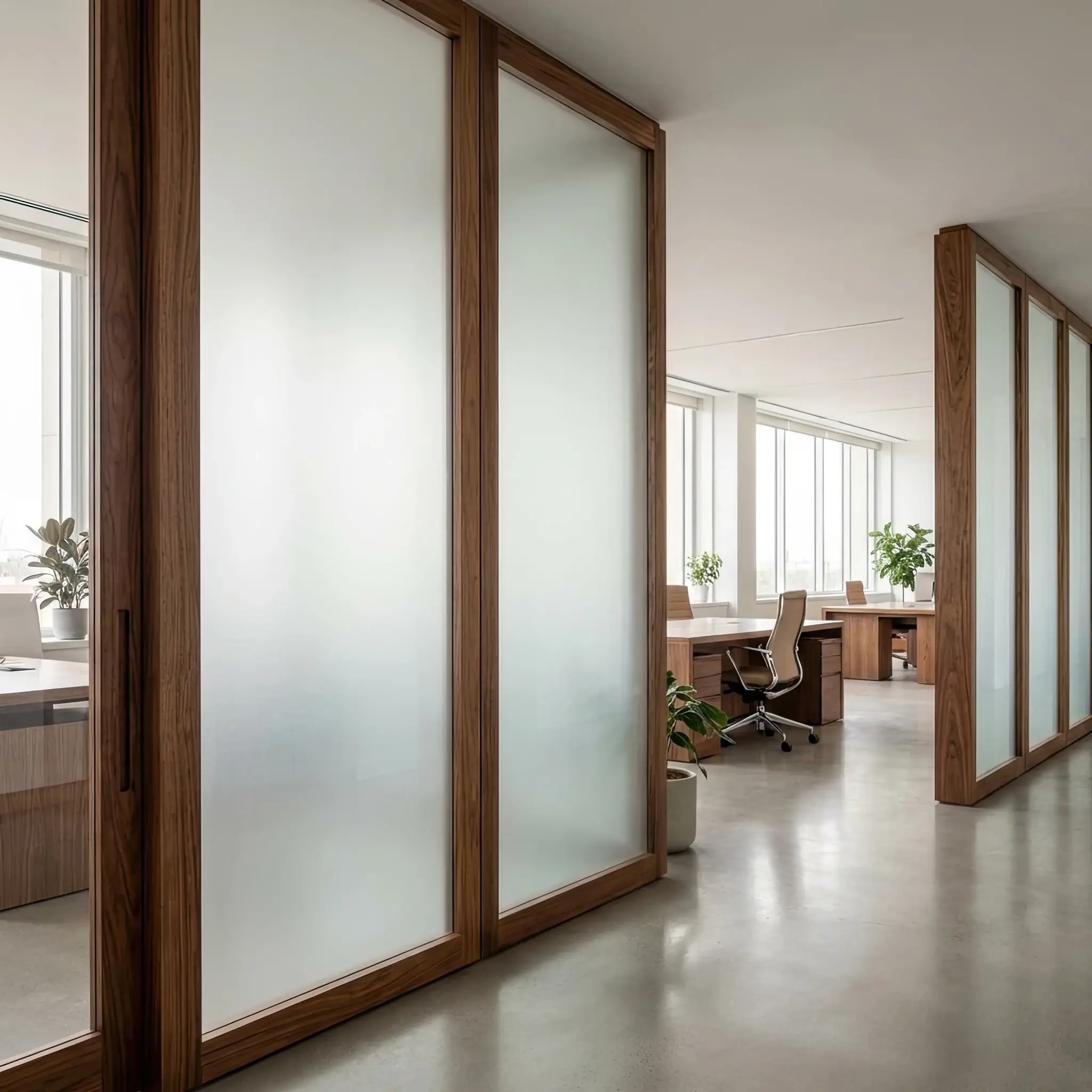 Архитектура и дизайн: Стеклянная перегородка за стойкой приемная мгновенно становится матовой, скрывая зону переговоров