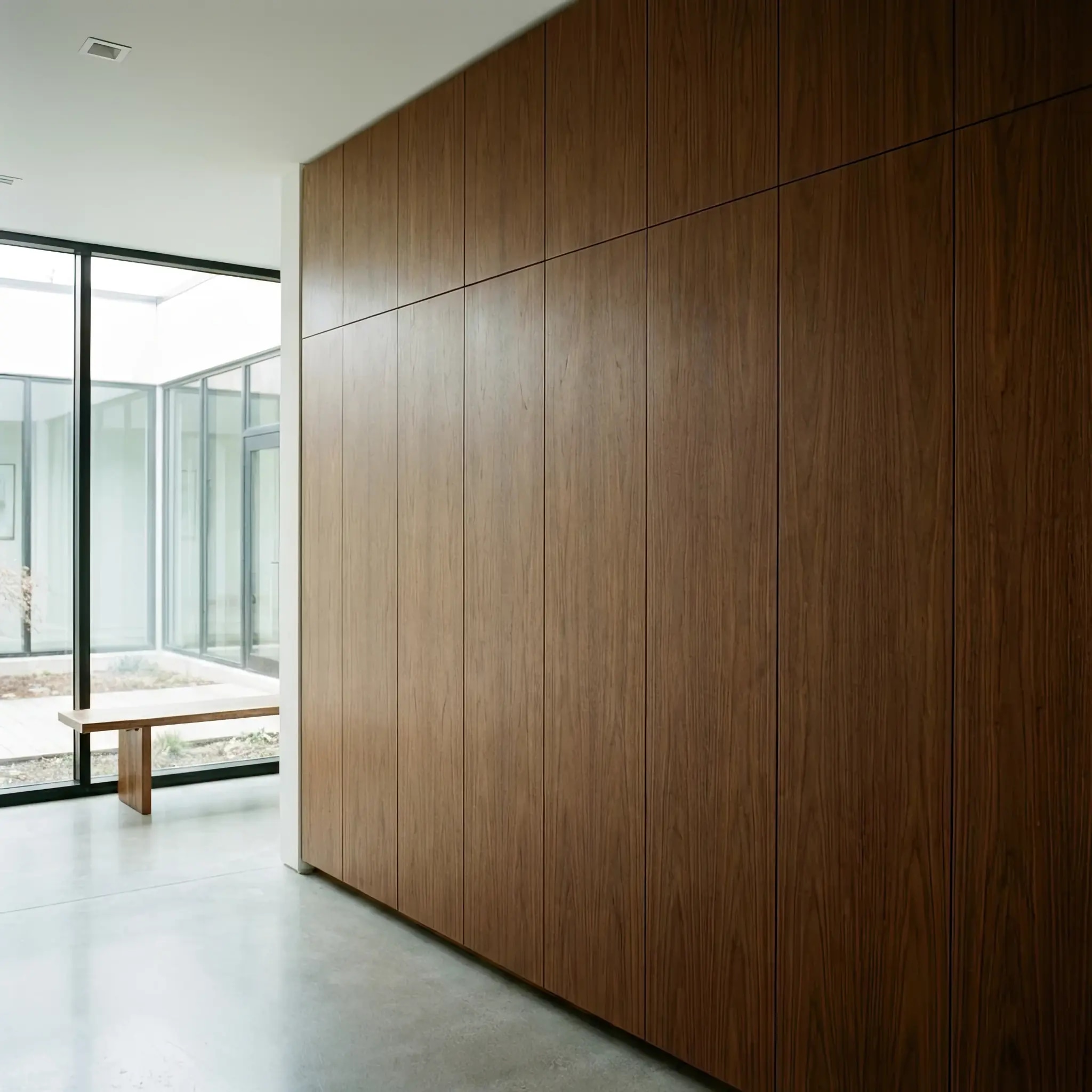 Архитектура и дизайн: Эстетичные автоматизированные ячейки хранения с сенсорными интерфейсами, интегрированные в концептуальный интерьер входной группы