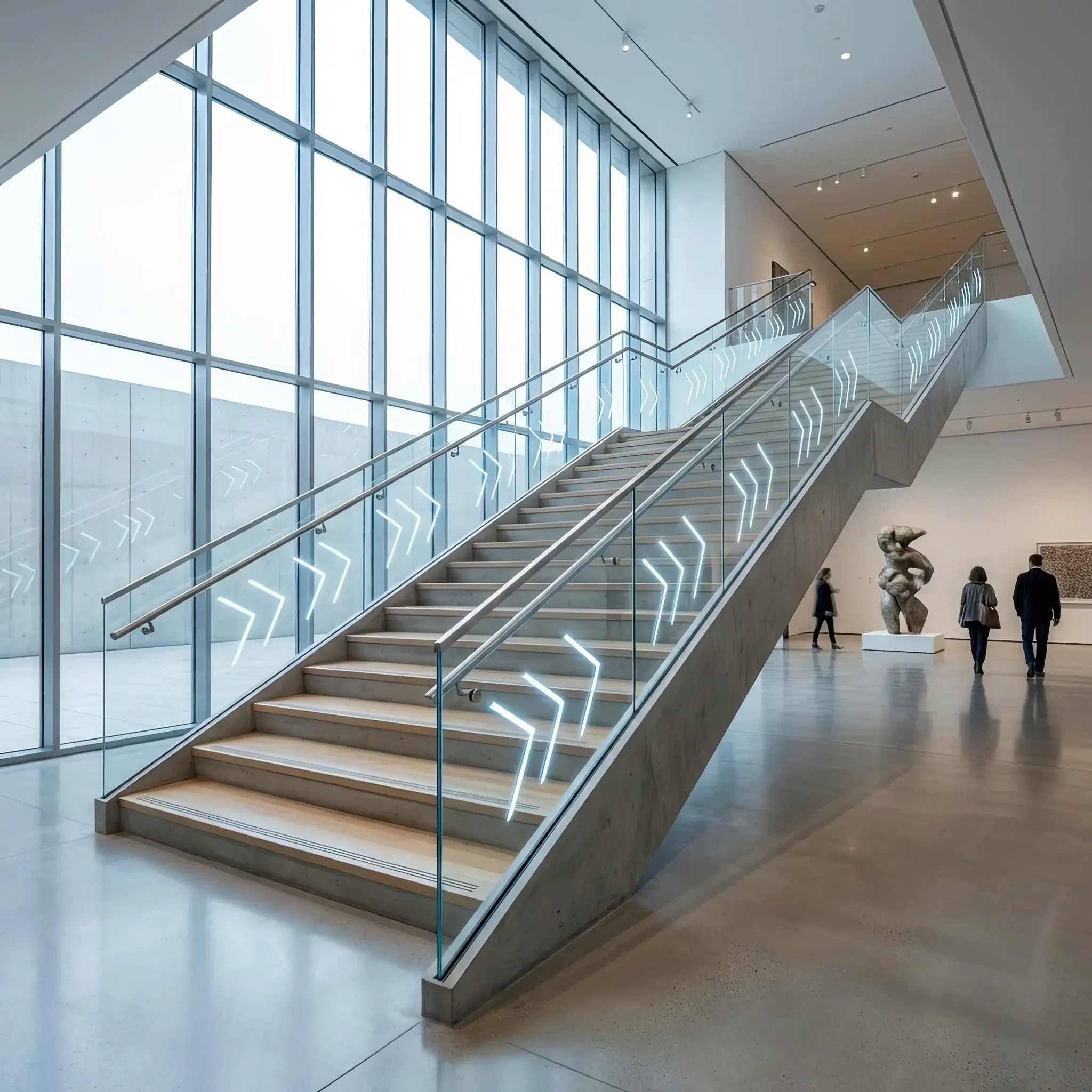 Архитектура и дизайн: Стеклянная стойка приемная, сквозь которую виден интерьер, но на поверхности которой парят цифровые уведомления