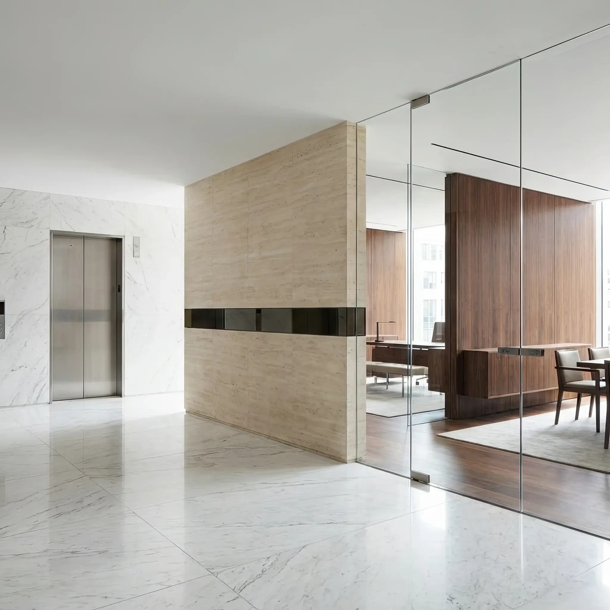 Архитектура и дизайн: Рой дронов-суверенов формирует непроницаемый барьер для внешнего воздуха в зоне открытой террасы вестибюль