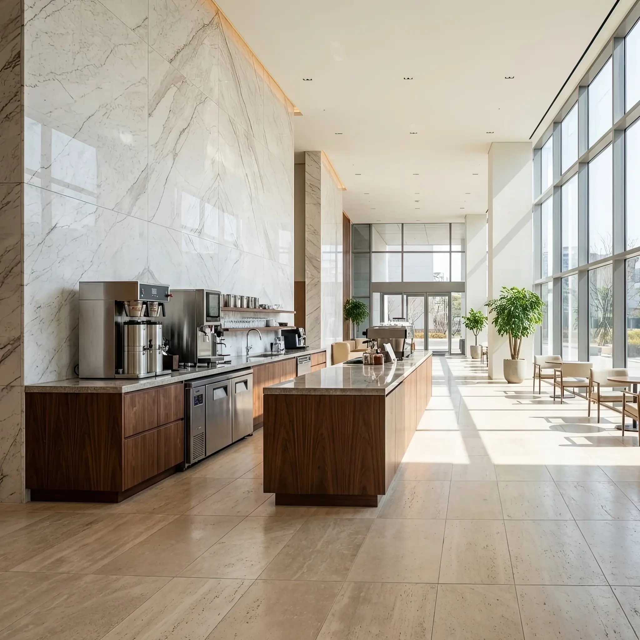 Архитектура и дизайн: Сферы кофейного экстракта парят внутри стильного брюера в вестибюль, создавая идеальную порцию напитка в воздухе