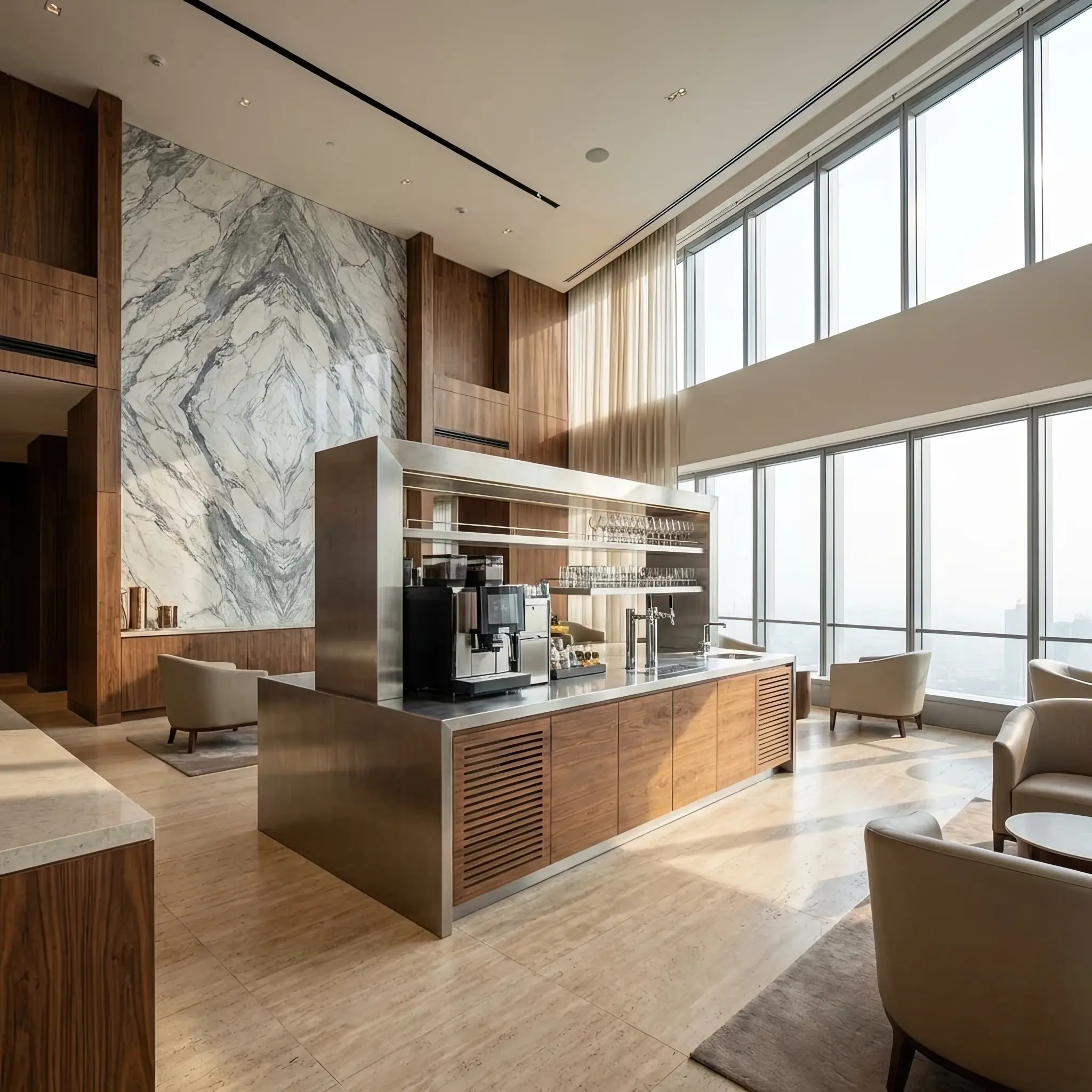 Архитектура и дизайн: Администратор сервиса напитков координирует транзакции и наличие ресурсов в облаке парящих систем