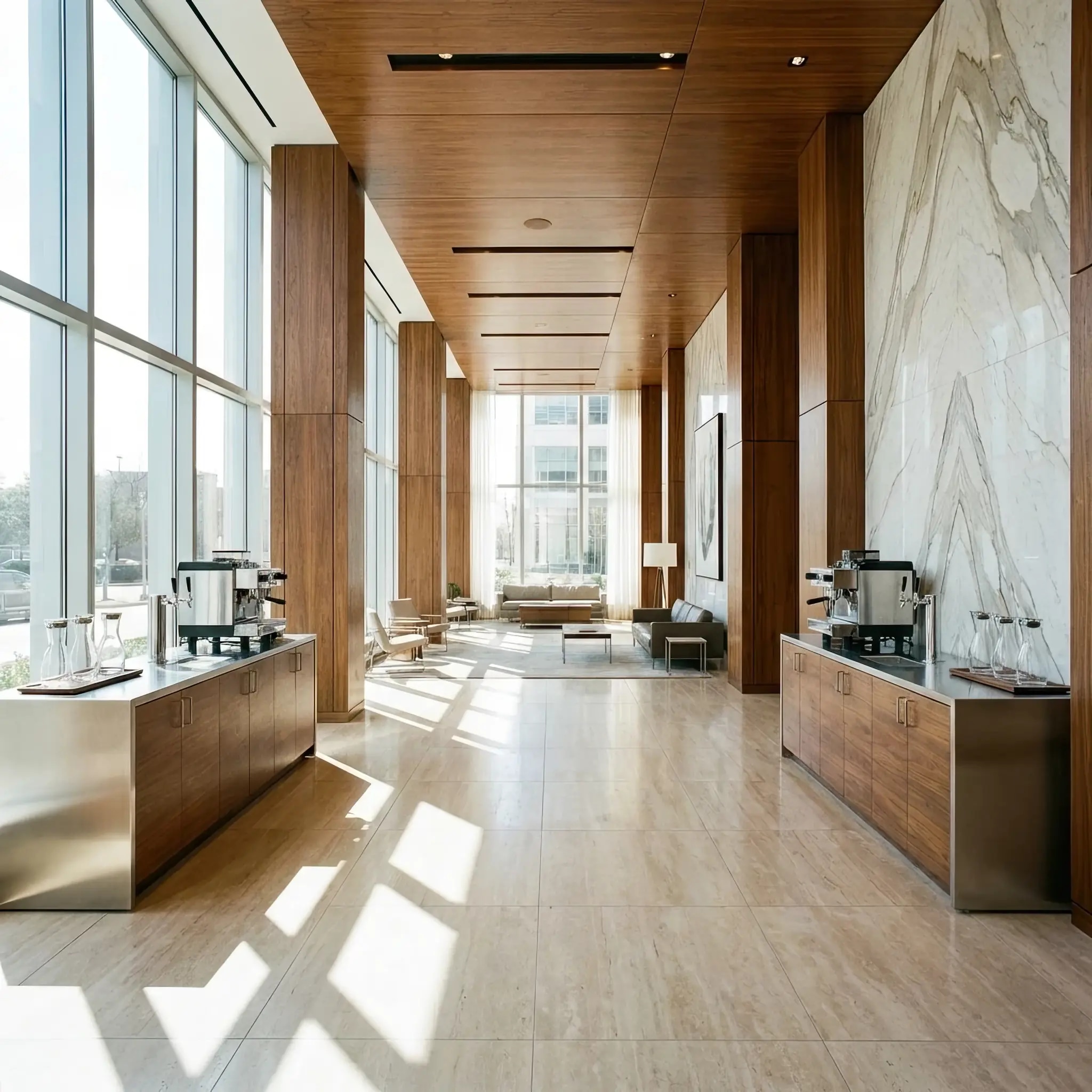 Архитектура и дизайн: Роботизированный мастер-бревер координирует ансамбль левитирующих капель, формируя сложный многоуровневый кофейный бленд