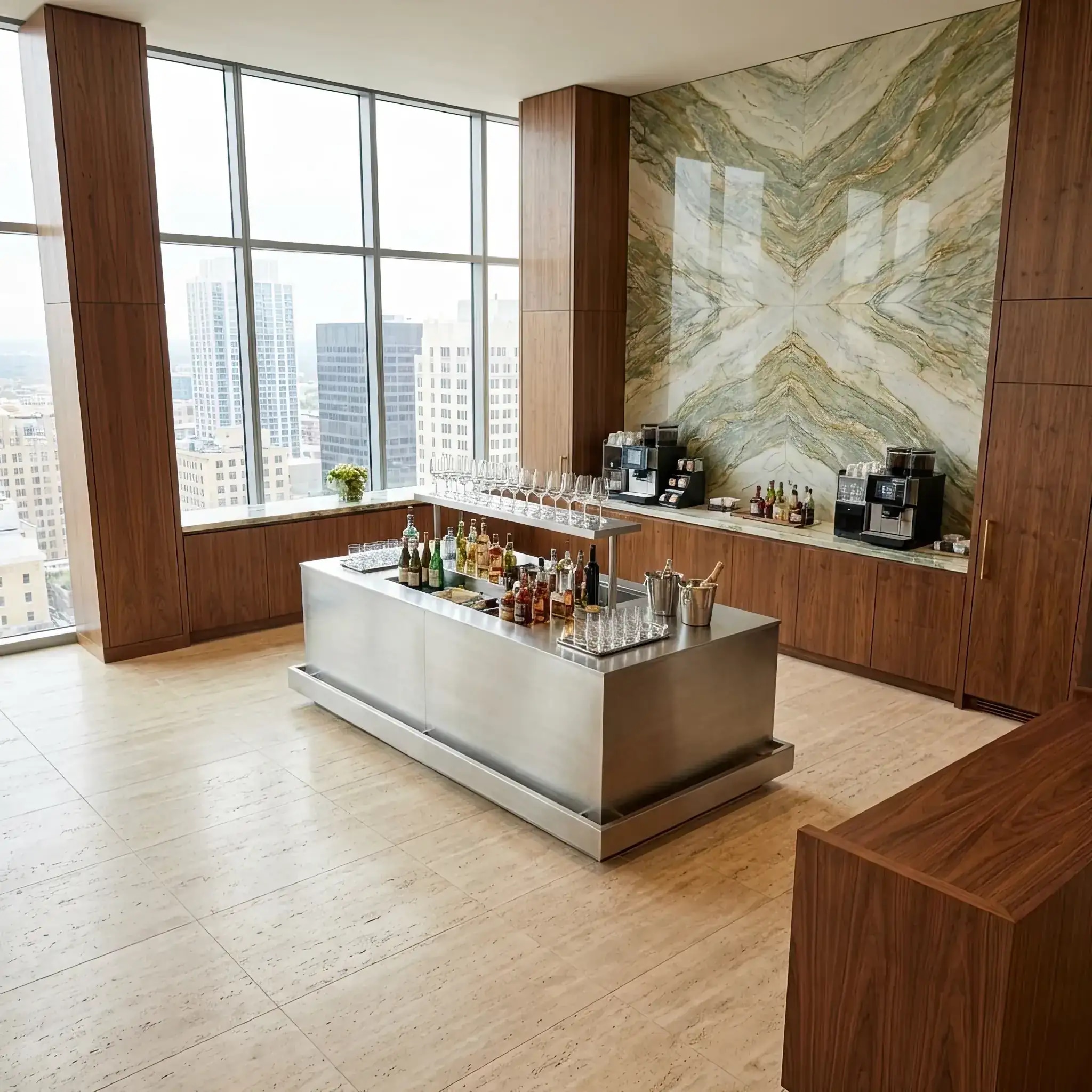 Архитектура и дизайн: Супервайзер сервиса напитков осуществляет визуальный контроль каждой парящей сферы, корректируя ее параметры в реальном времени