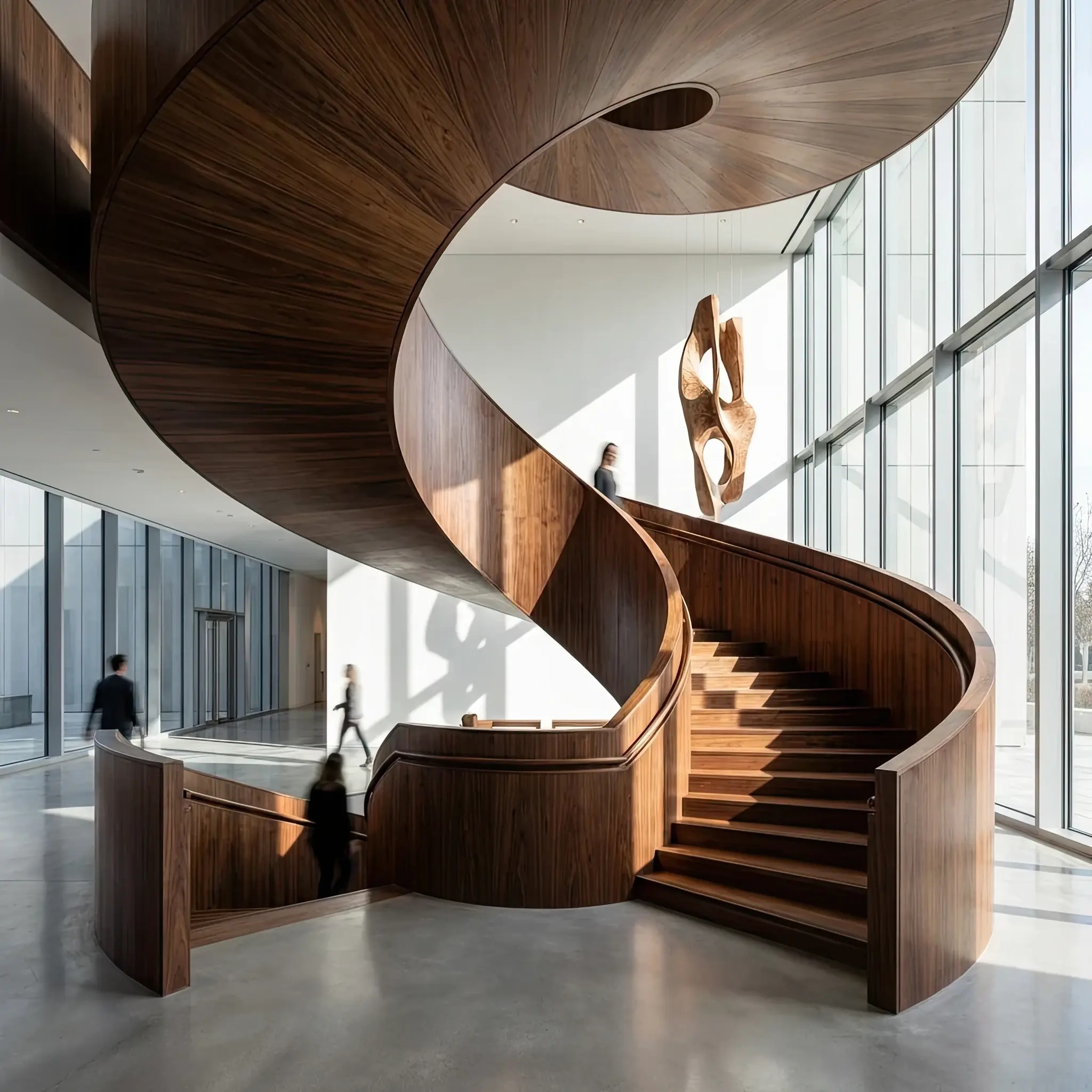 Архитектура и дизайн: Стойка приемная из светящегося изнутри дерева, сквозь которое видна текстура волокон