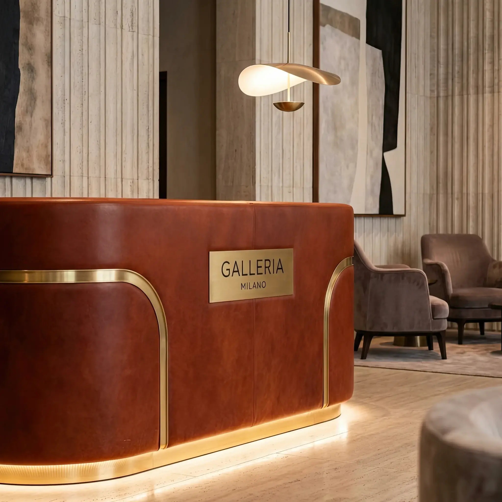 Архитектура и дизайн: Сверхчерная стойка приемная, визуально поглощающая пространство и свет